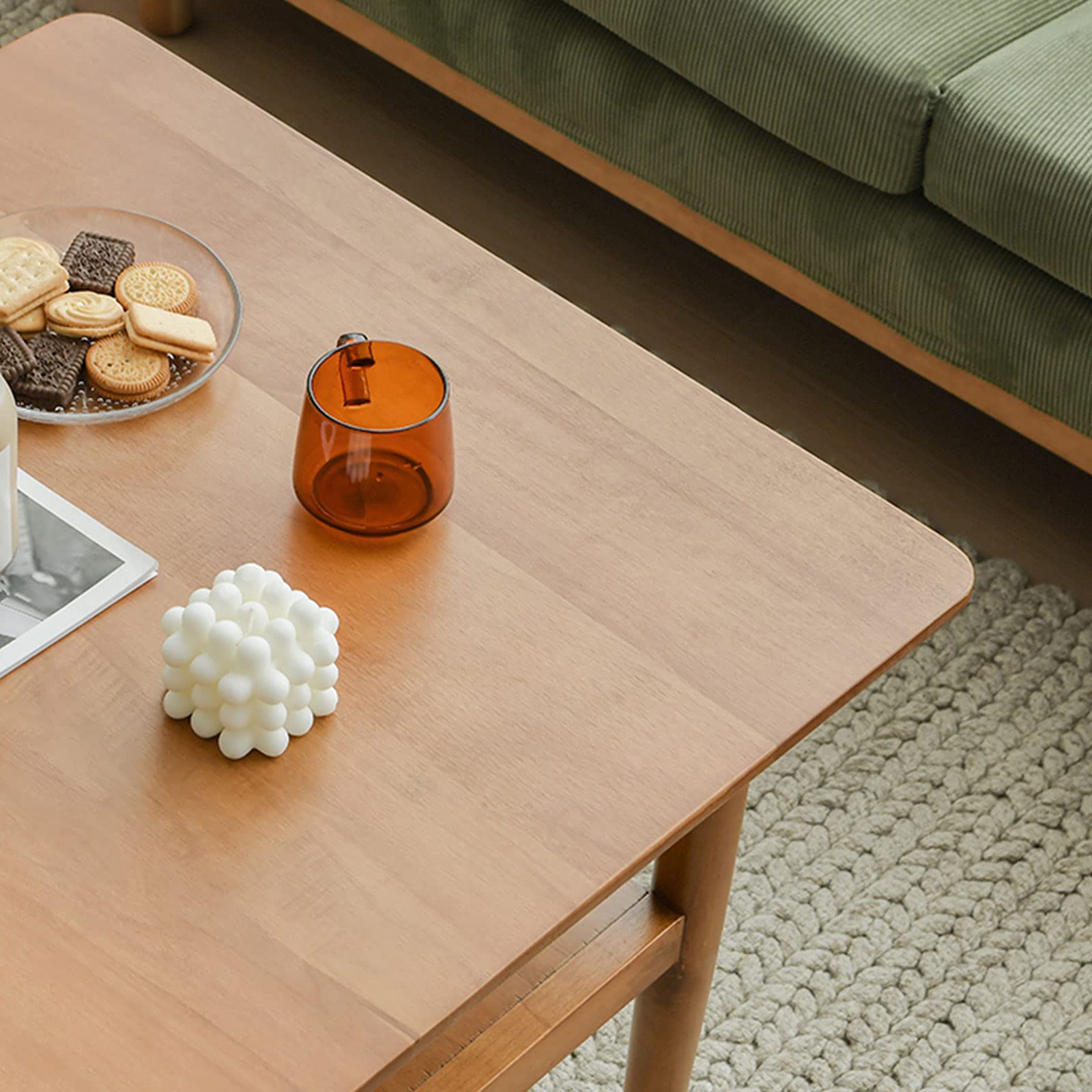 Amazon.com: Double-Layer Coffee Table Low Table Solid Wood Square